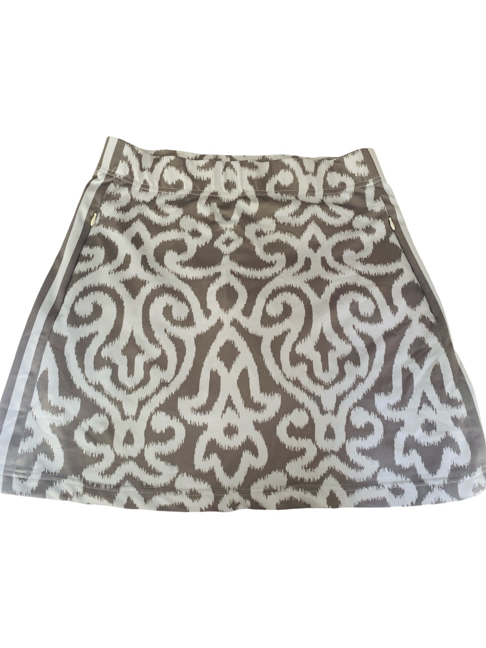 Gretchen Scott Taupe and White Patterned A-Line Skort-XS